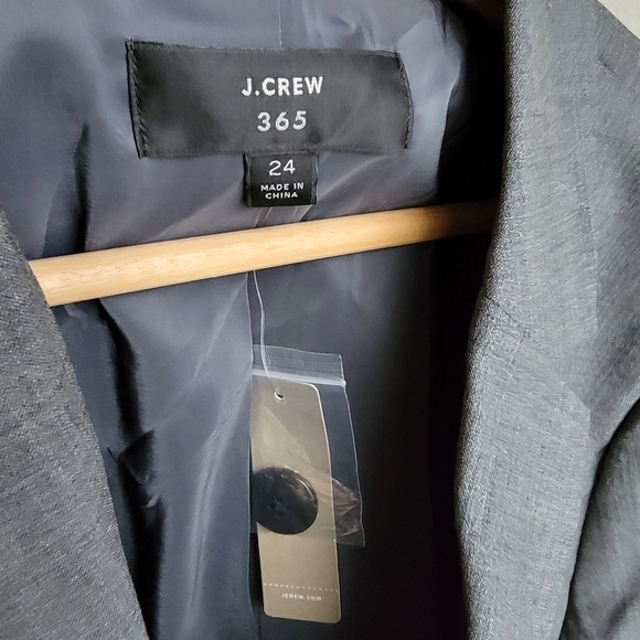 J. Crew Single Button Blazer in Everyday Wool Heather Grey size 24 NWT - Picture 9 of 10